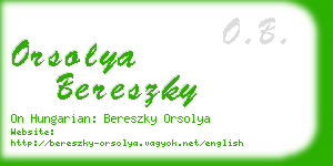 orsolya bereszky business card